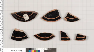 Terracotta fragments of kylikes (drinking cups)