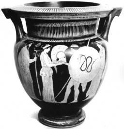 KRATER, COLUMN (ATHENIAN, RED-FIGURE)