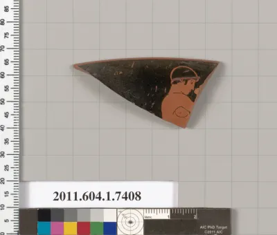 Terracotta rim fragment of a kylix (drinking cup)
