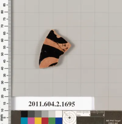 Terracotta rim fragment of a skyphos (deep drinking cup)