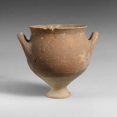 Terracotta deep skyphos (drinking cup)