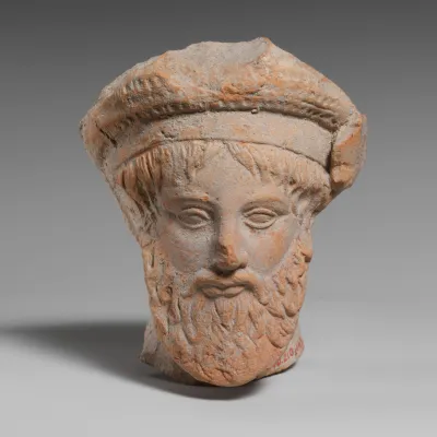Terracotta head of a man