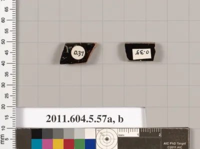 Terracotta rim fragments of kylikes (drinking cups)