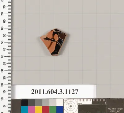 Terracotta fragment of a mastoid (drinking cup with narrow base) or a kyathos (cup-shaped ladle)