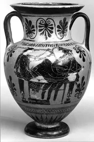 AMPHORA, NECK (ATHENIAN, BLACK-FIGURE)
