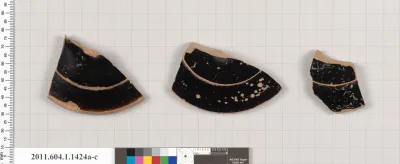 Terracotta fragments of kylikes (drinking cups)