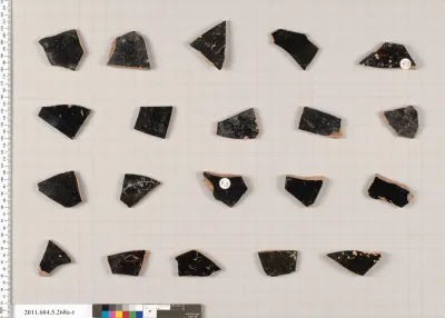 Terracotta fragments of kylikes (drinking cups)