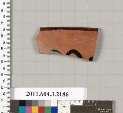 Terracotta rim fragment of a kylix (drinking cup)