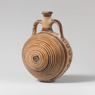 Terracotta lentoid flask