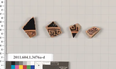 Terracotta fragments of kylikes (drinking cups)