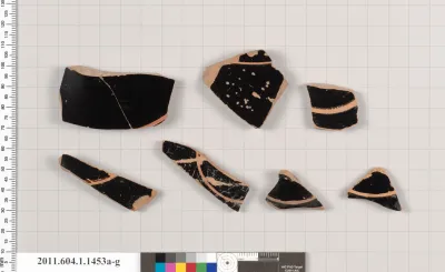 Terracotta fragments of kylikes (drinking cups)