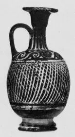 LEKYTHOS, SQUAT (SOUTH ITALIAN, GNATHIAN, BLACK GLAZE)