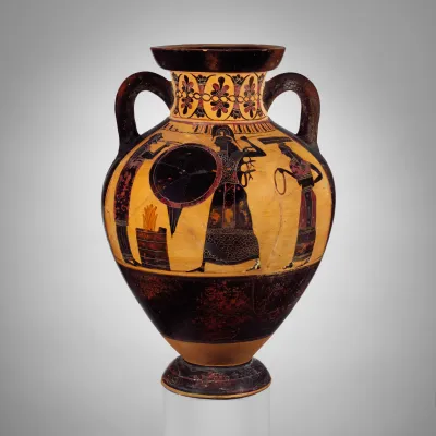 Terracotta neck-amphora of Panathenaic shape (jar)