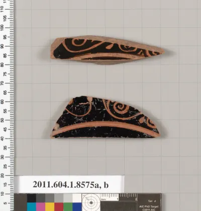 Terracotta fragments of stemless kylikes (drinking cups)