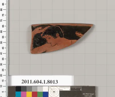 Terracotta rim fragment of a kylix (drinking cup)