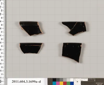Terracotta rim fragments of kylikes: Band cups (drinking cups)
