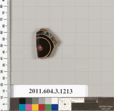 Terracotta fragment of a mastoid (drinking cup with narrow base) or a kyathos (cup-shaped ladle)