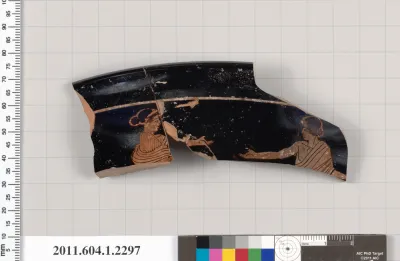 Terracotta fragment of a kylix (drinking cup)
