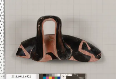 Terracotta rim fragment of a kylix (drinking cup)