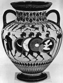 AMPHORA, NECK (ATHENIAN, BLACK-FIGURE)