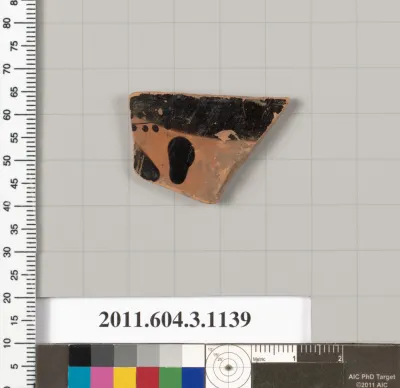 Terracotta fragment of a mastoid (drinking cup with narrow base) or a kyathos (cup-shaped ladle)