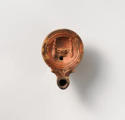 Terracotta oil lamp