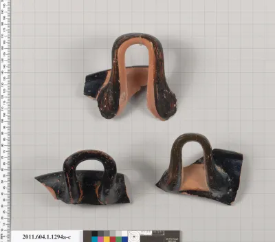 Terracotta fragments of kylikes (drinking cups)