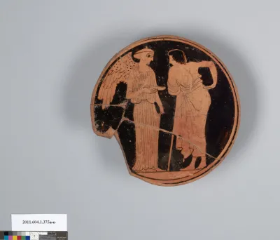 Terracotta fragments of a kylix (drinking cup)