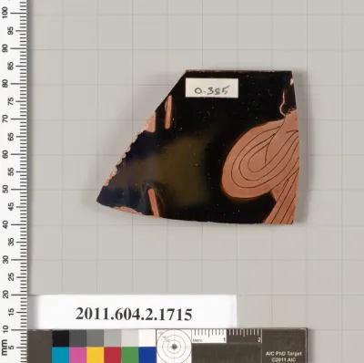 Terracotta rim fragment of a skyphos (deep drinking cup)