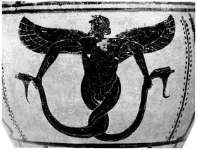 AMPHORA, NECK (ETRUSCAN, BLACK-FIGURE)