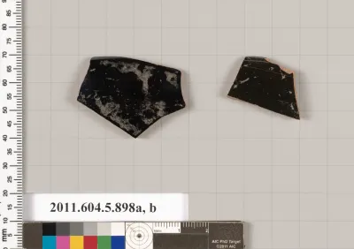 Terracotta fragments of kylikes (drinking cups)