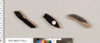 Terracotta fragments of kylikes (drinking cups)