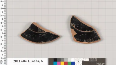 Terracotta fragments of a kylix (drinking cup)