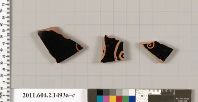Terracotta fragments of skyphoi (deep drinking cups)