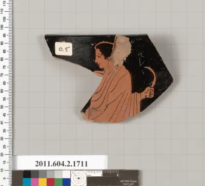 Terracotta rim fragment of a skyphos (deep drinking cup)