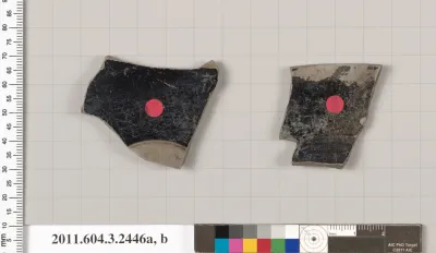 Terracotta fragments of a kylix (drinking cup)