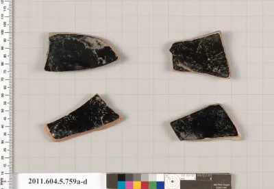 Terracotta fragments of kylikes (drinking cups)