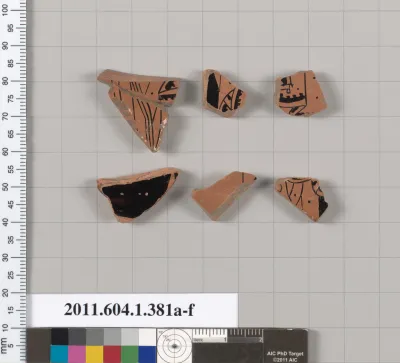 Terracotta fragments of a kylix (drinking cup)