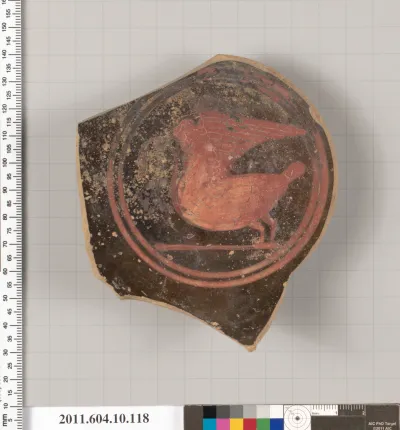 Terracotta fragment of a stemless kylix (drinking cup)?
