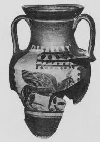AMPHORA, NECK (ETRUSCAN, BLACK-FIGURE)