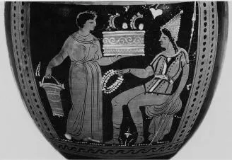 KRATER, COLUMN (SOUTH ITALIAN, APULIAN, RED-FIGURE)