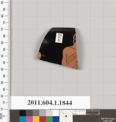 Terracotta rim fragment of a kylix (drinking cup)