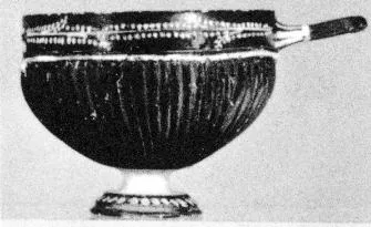 SKYPHOS (SOUTH ITALIAN, GNATHIAN, BLACK GLAZE)