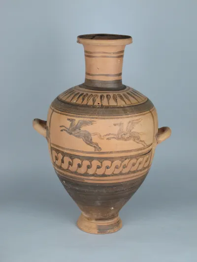 Terracotta Hadra hydria (water jar)