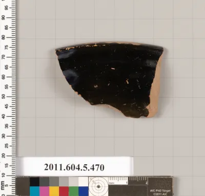 Terracotta rim fragment of a kylix (drinking cup)