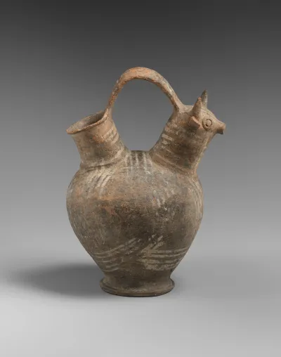 Terracotta askos (vessel) with bull protome