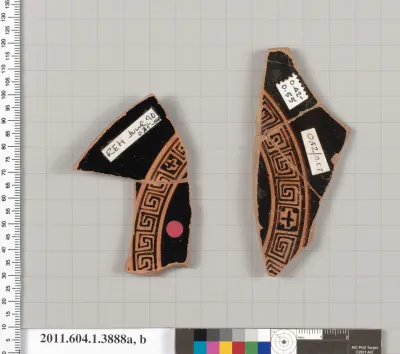 Terracotta fragments of kylikes (drinking cups)