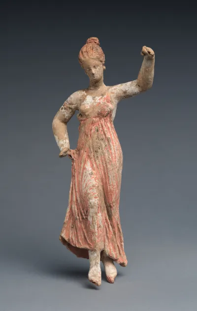 Terracotta statuette of a dancing woman