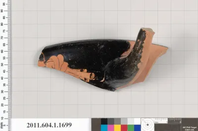 Terracotta rim fragment of a kylix (drinking cup)