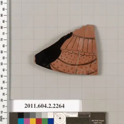 Terracotta fragment of a pot; glazed on the inside